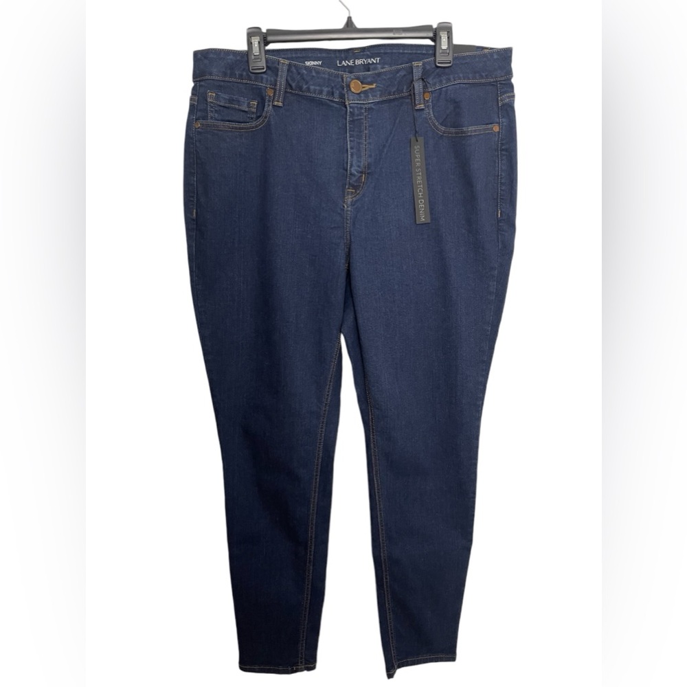 NWT Lane Bryant Skinny Stretchy Dark Washed Blue Jeans Size 18